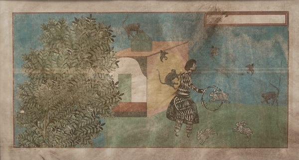 136. One Thousand and One Nights: Girl Playing with Rabbits, 2006 by Mohammad Barrangi