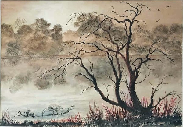 Sunset Over Lake by Dorothy Collins