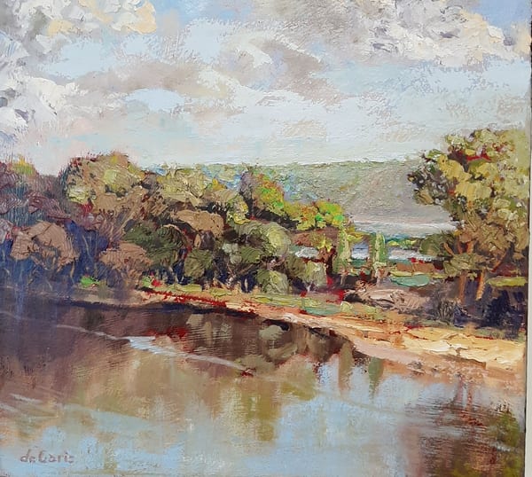 Heirisson Island from Boorloo Bridge En Plein Air by Nick de Garis