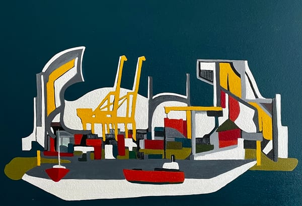 Giraffes On The Docks by Gary Harrison Hearn
