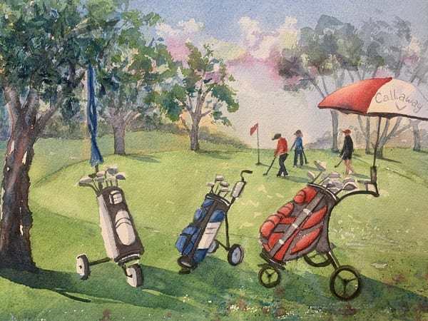 A Tense Moment, Wembley Golf by Margaret Delane