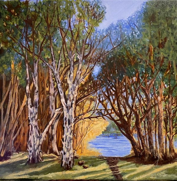 Paperbarks With Kookaburra by Joanne Johnson